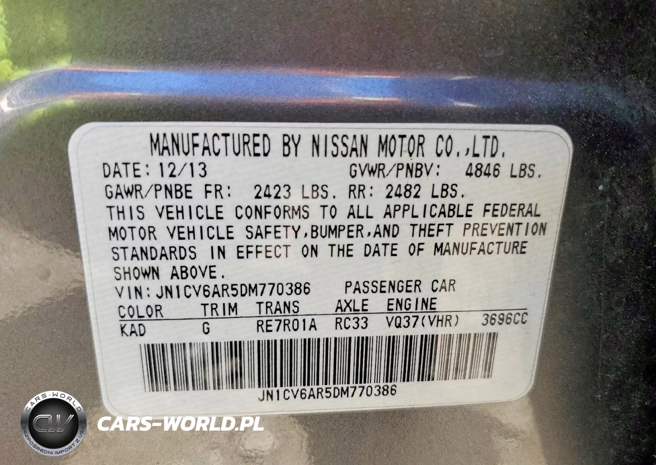 2013 Infiniti G37 Sedan X VIN:JN1CV6AR5DM770386 - 12