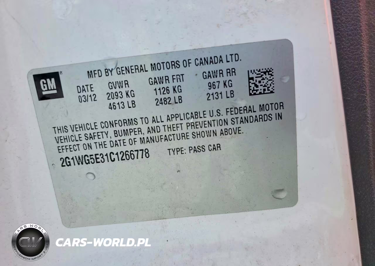 2012 Chevrolet Impala Lt VIN:2G1WG5E31C1266778 - 12