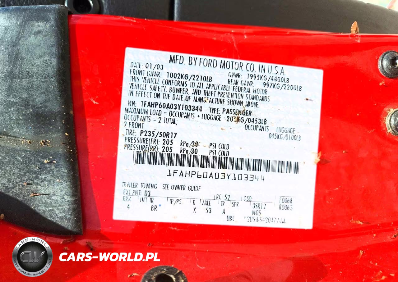 2003 Ford Thunderbird VIN:1FAHP60A03Y103344 - 12