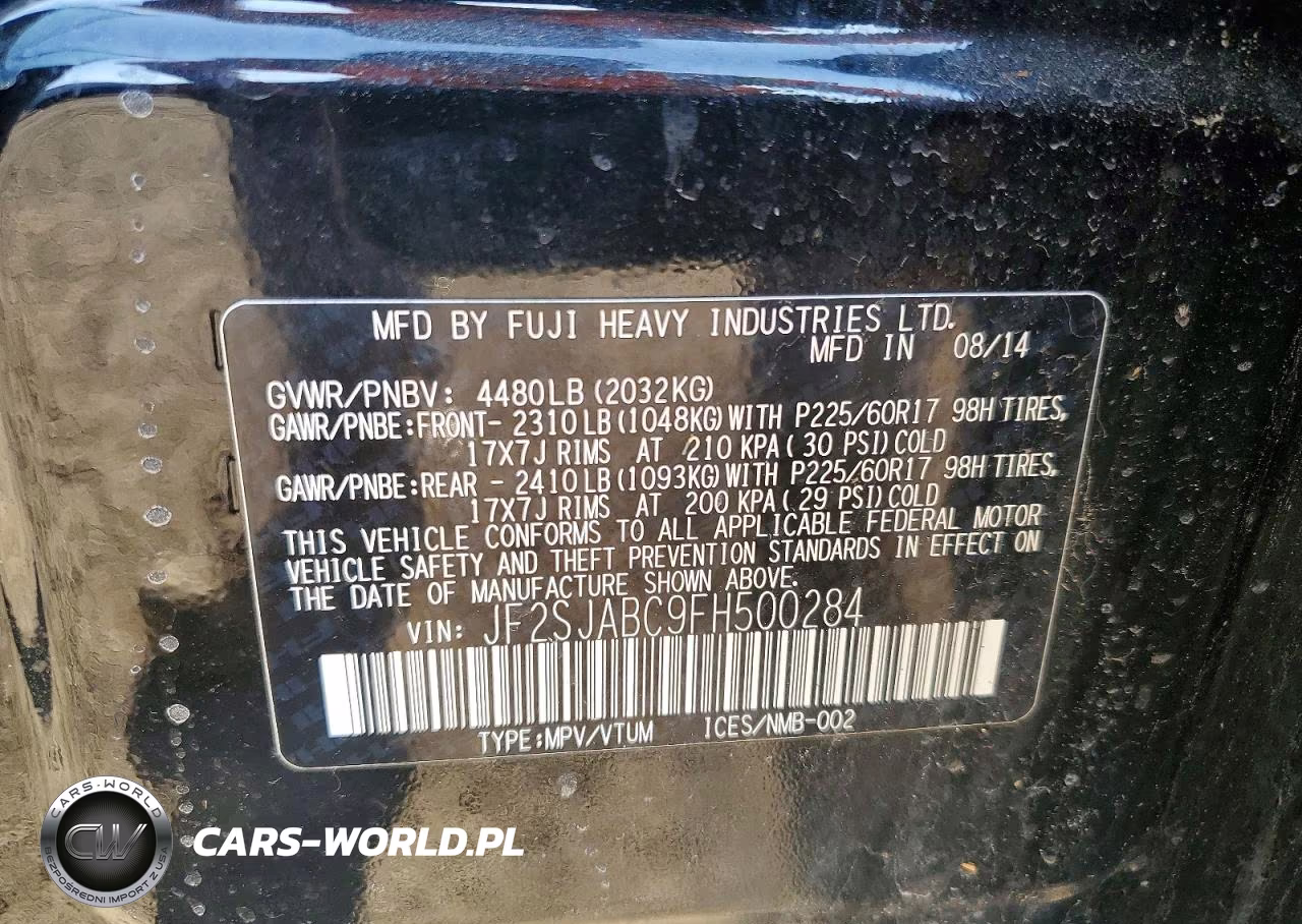 2015 Subaru Forester 2.5I VIN:JF2SJABC9FH500284 - 13