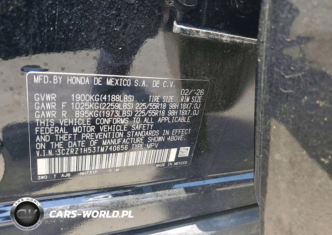 2026 Honda Hr-V Sport VIN:3CZRZ1H53TM740656 - 13