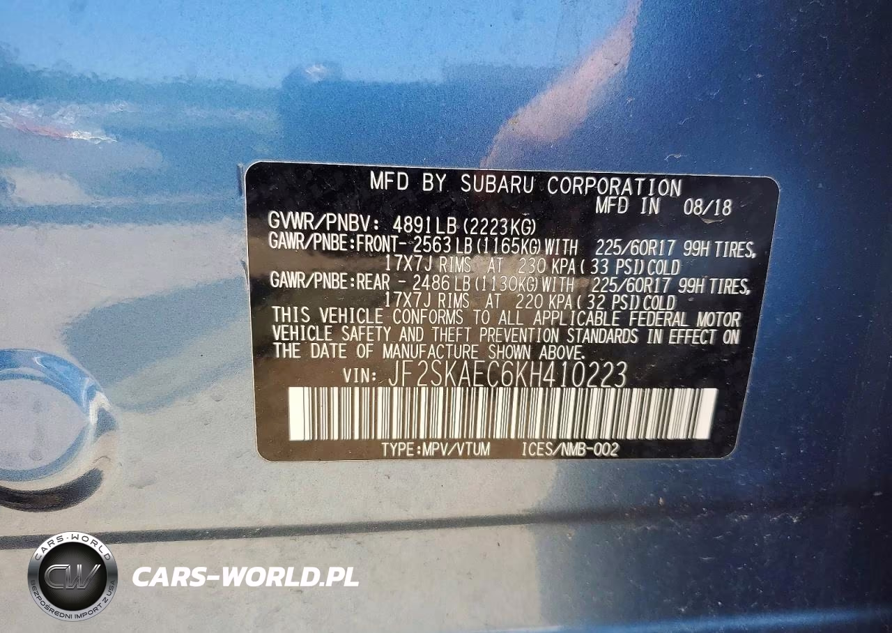 2019 Subaru Forester Premium VIN:JF2SKAEC6KH410223 - 13