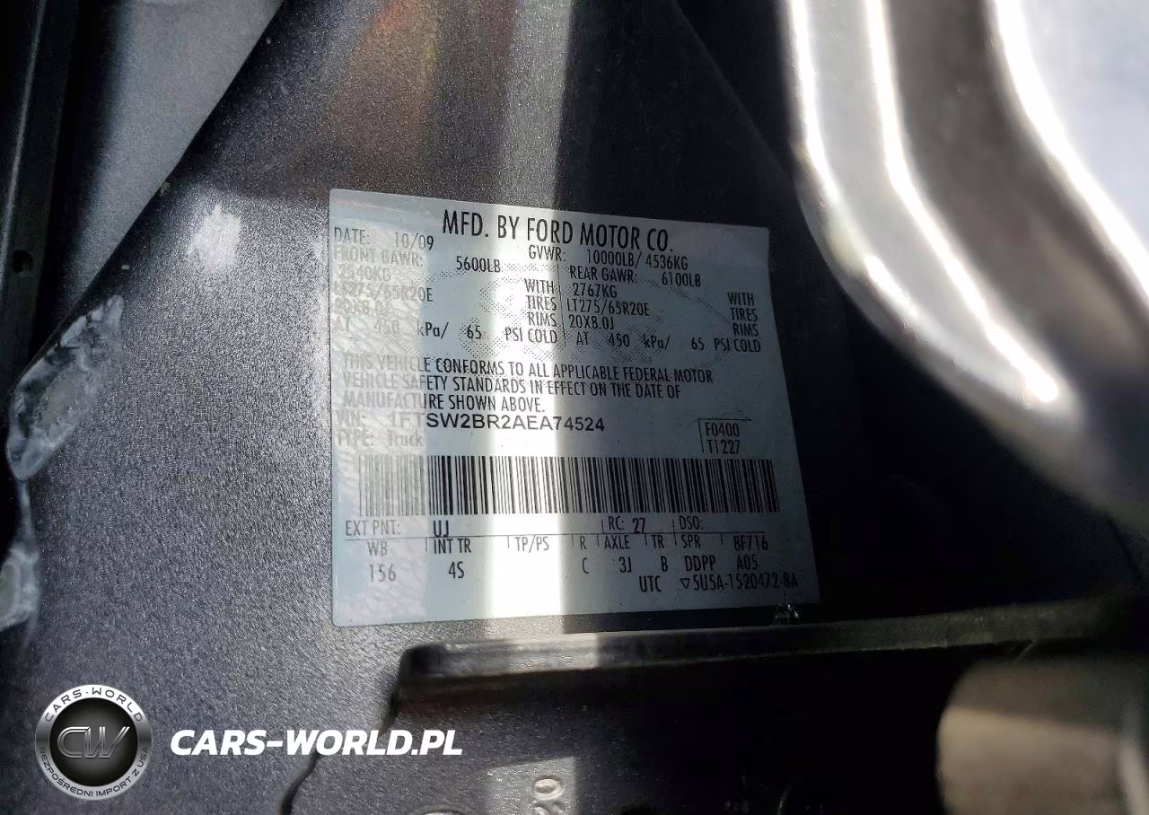 2010 Ford F250 Super Duty VIN:1FTSW2BR2AEA74524 - 12