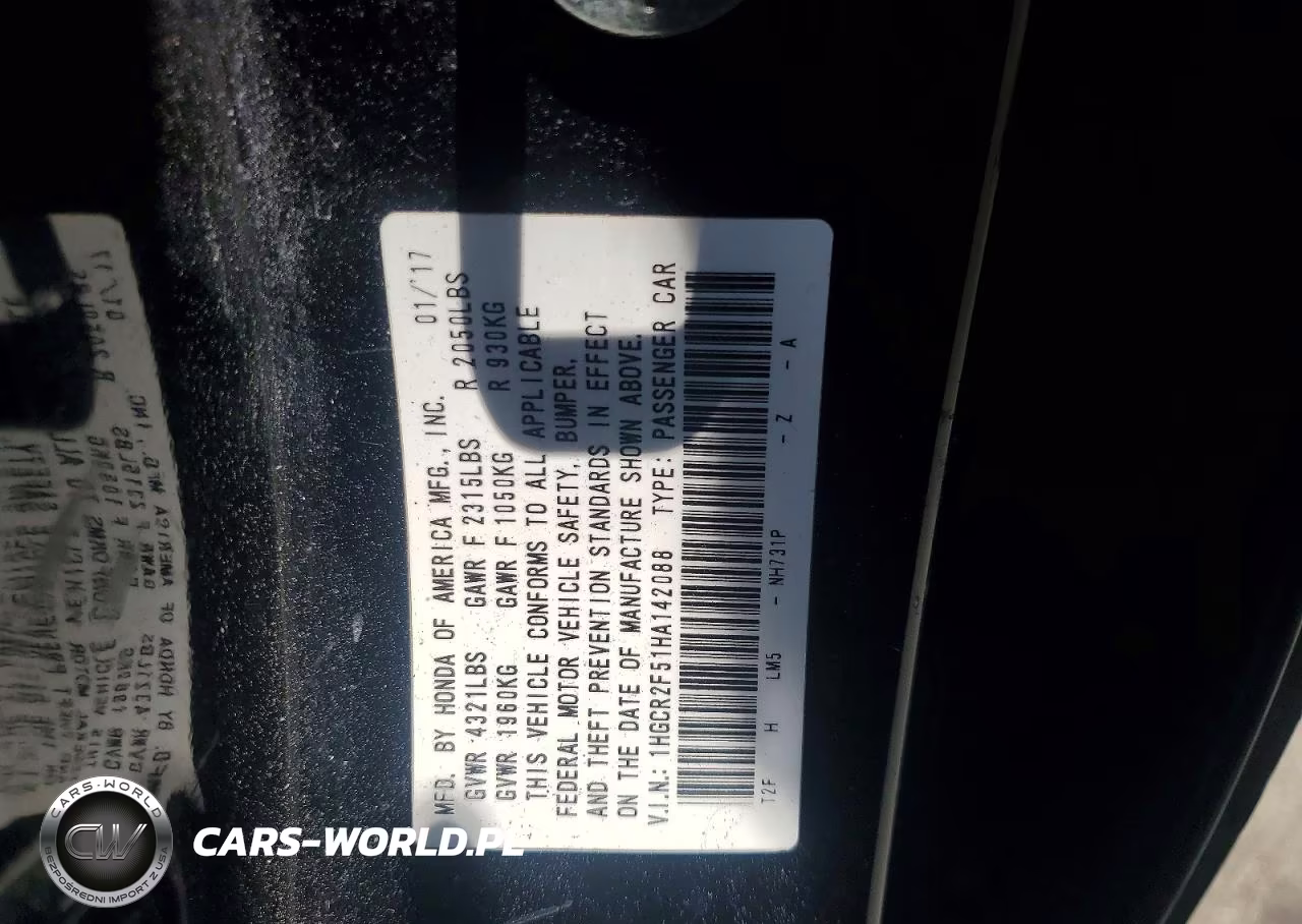 2017 Honda Accord Sport VIN:1HGCR2F51HA142088 - 12