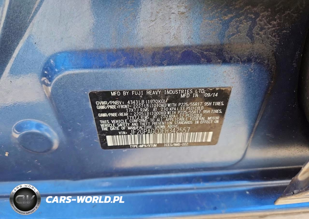 2014 Subaru Xv Crosstrek 2.0 Limited VIN:JF2GPAGC0EH342557 - 12