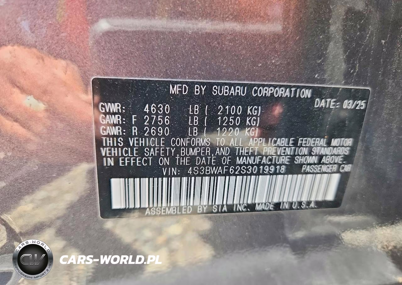 2025 Subaru Legacy Premium VIN:4S3BWAF62S3019918 - 12