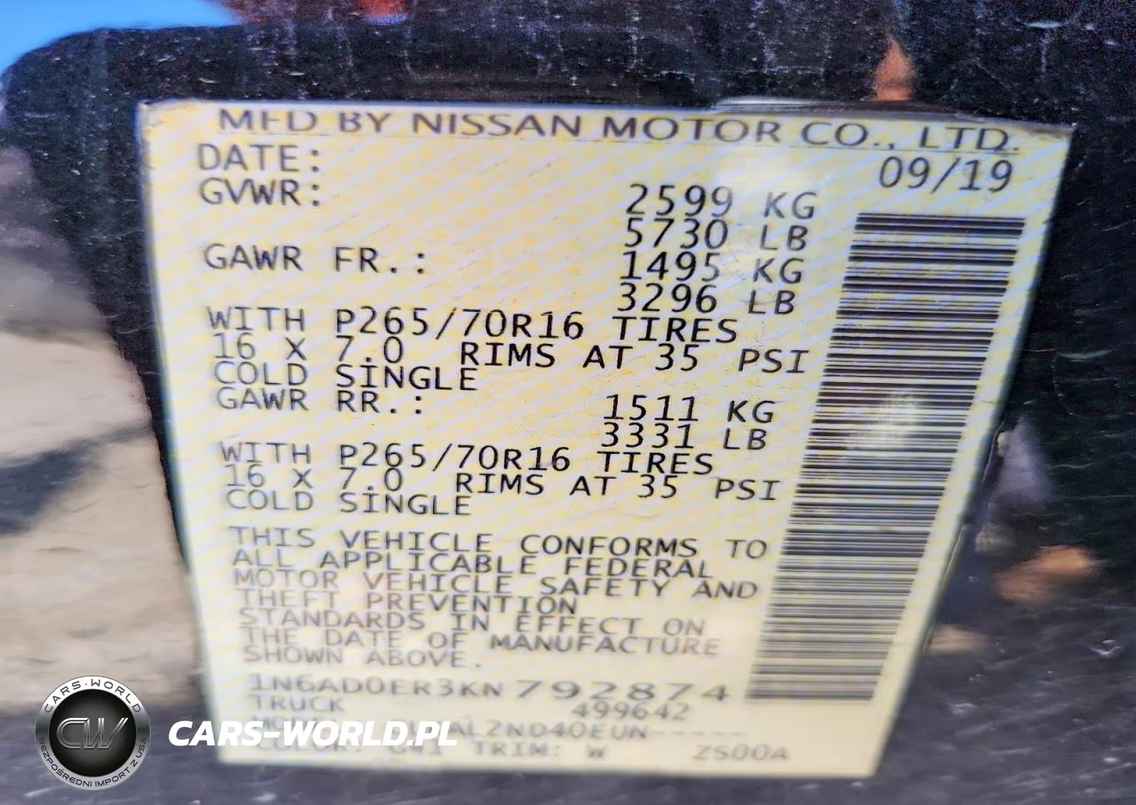 2019 Nissan Frontier Sv VIN:1N6AD0ER3KN792874 - 12