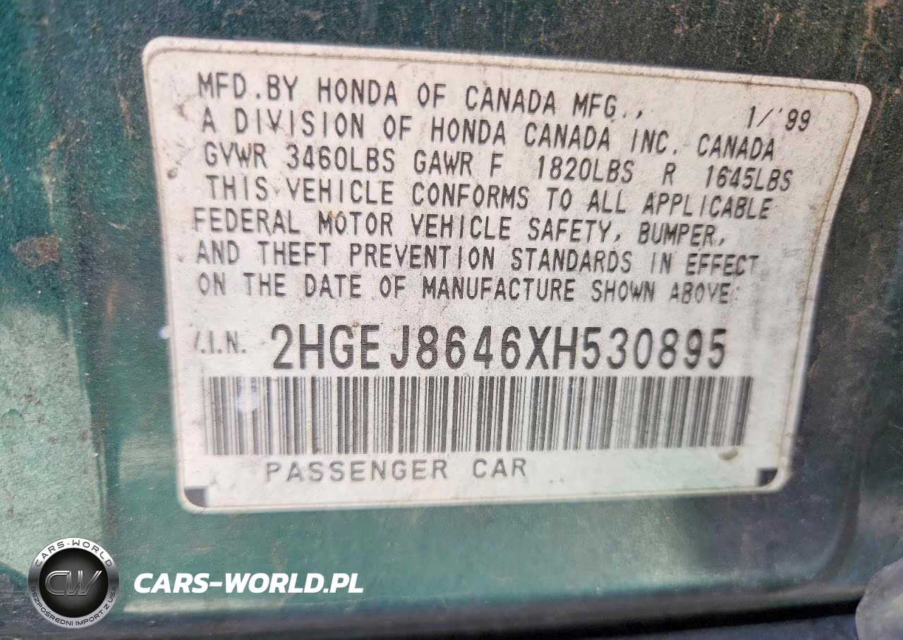 1999 Honda Civic Ex VIN:2HGEJ8646XH530895 - 12