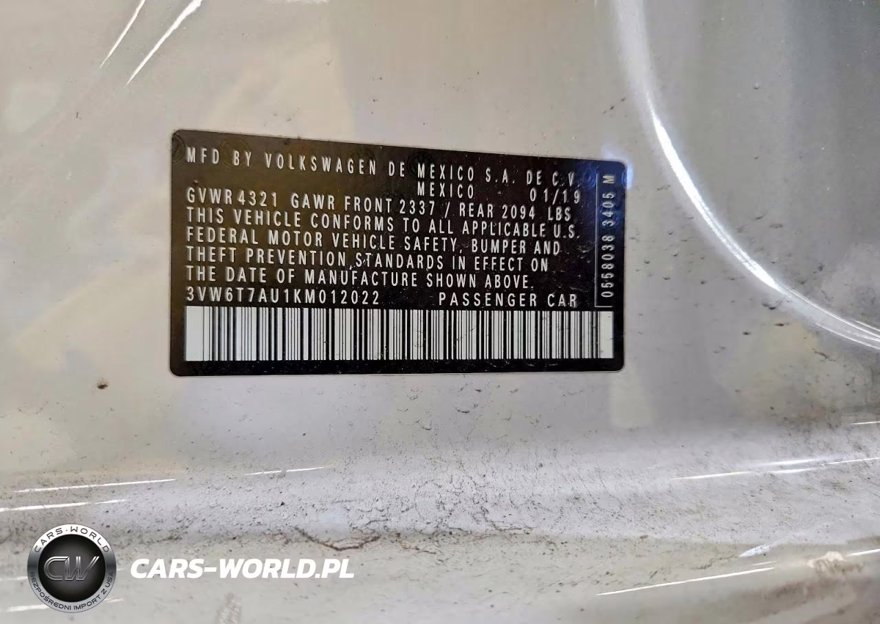 2019 Volkswagen Gti S VIN:3VW6T7AU1KM012022 - 12