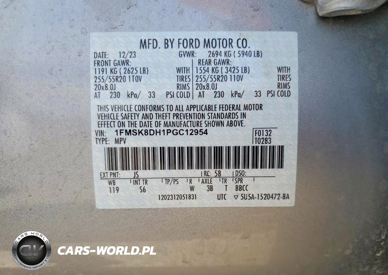 2023 Ford Explorer Xlt VIN:1FMSK8DH1PGC12954 - 14