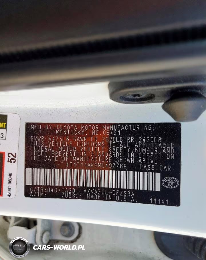 2021 Toyota Camry Se VIN:4T1T11AK9MU497768 - 12