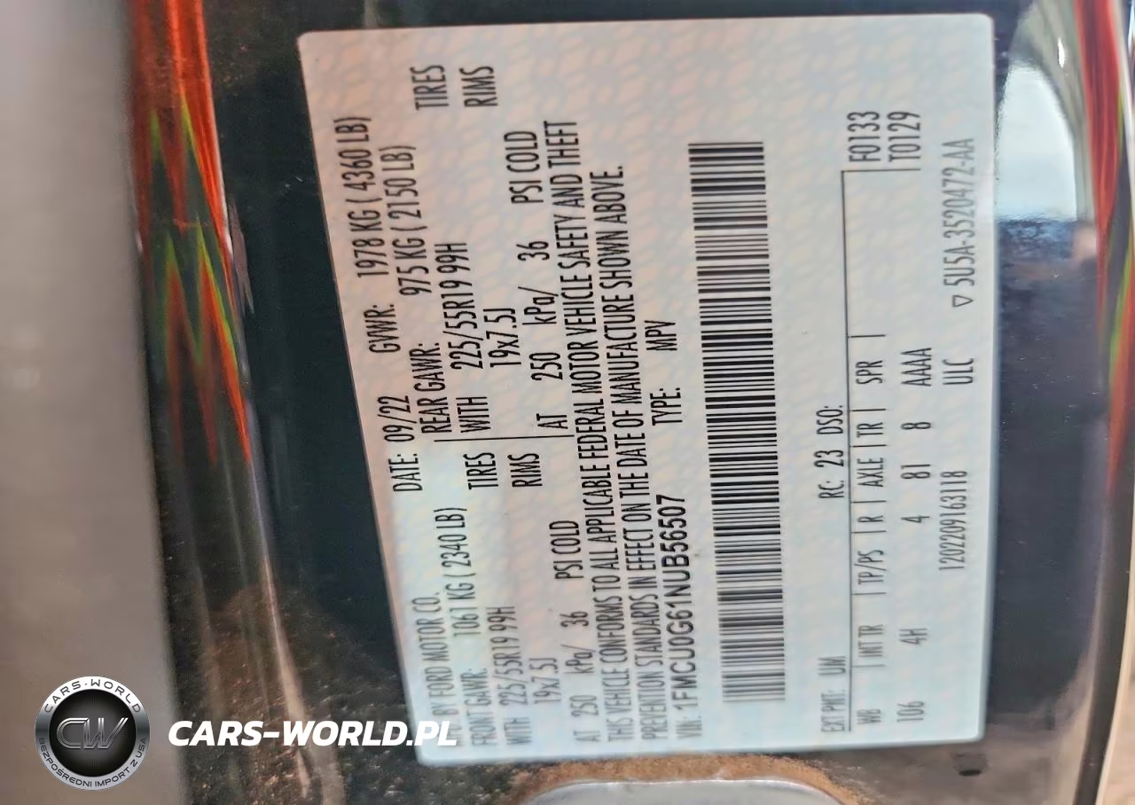 2022 Ford Escape Se VIN:1FMCU0G61NUB56507 - 13