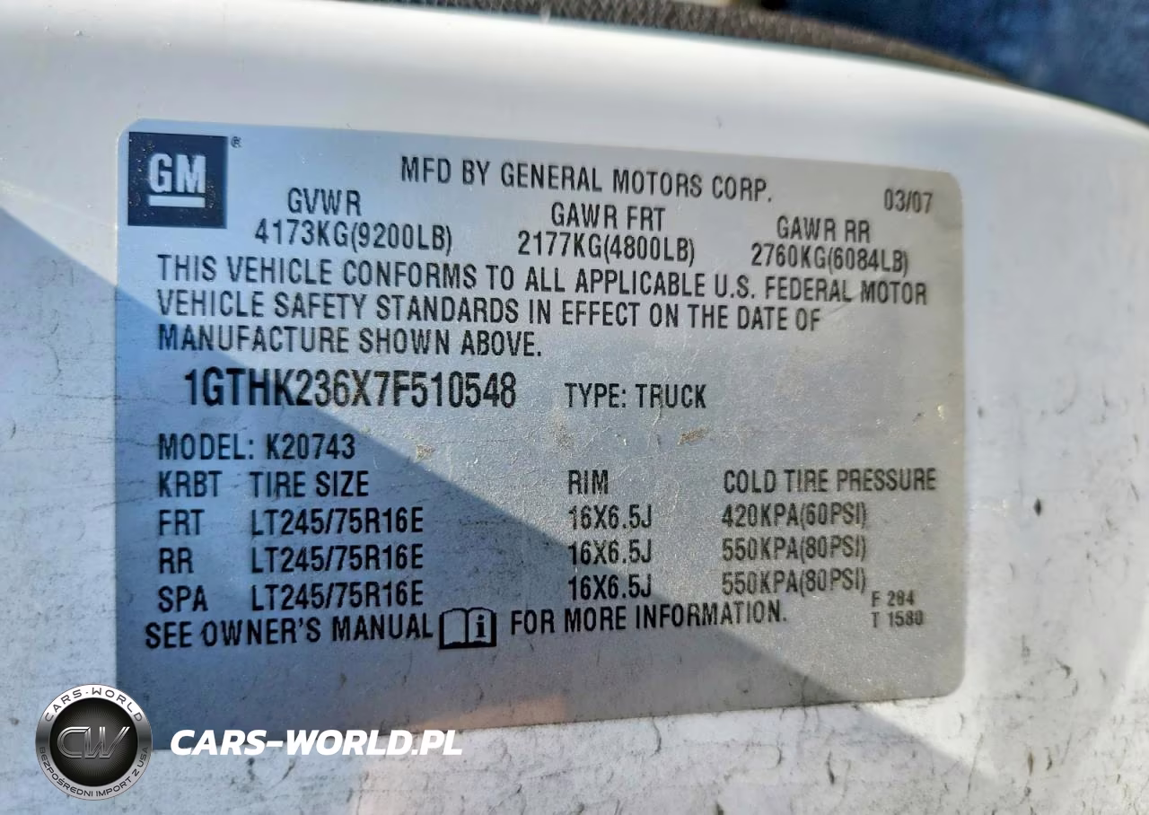 2007 GMC Sierra K2500 Heavy Duty VIN:1GTHK236X7F510548 - 12