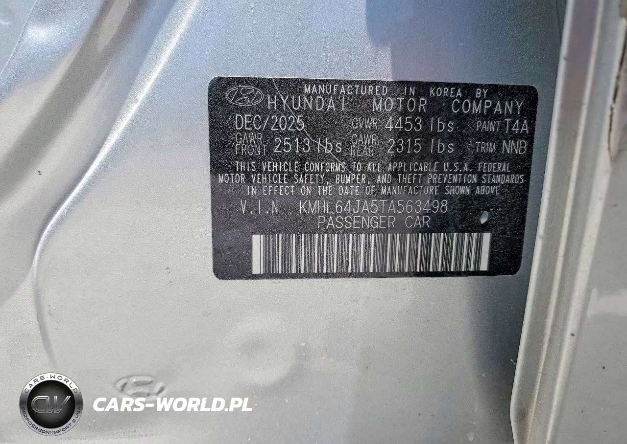 2026 Hyundai Sonata Sel Sport VIN:KMHL64JA5TA563498 - 13