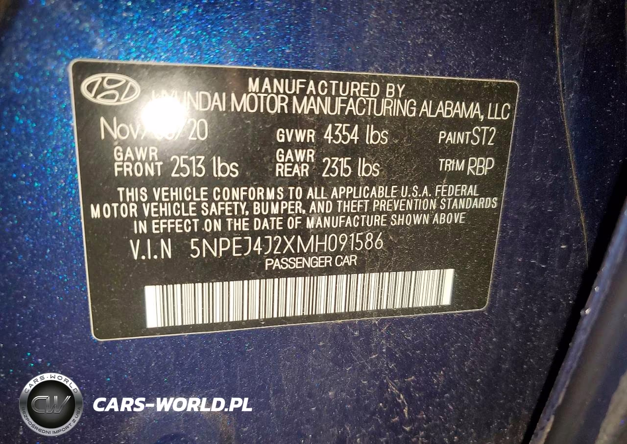 2021 Hyundai Sonata Sel Plus VIN:5NPEJ4J2XMH091586 - 12