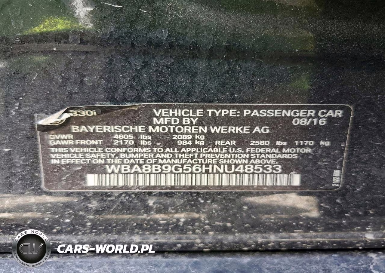 2017 BMW 330 I VIN:WBA8B9G56HNU48533 - 12