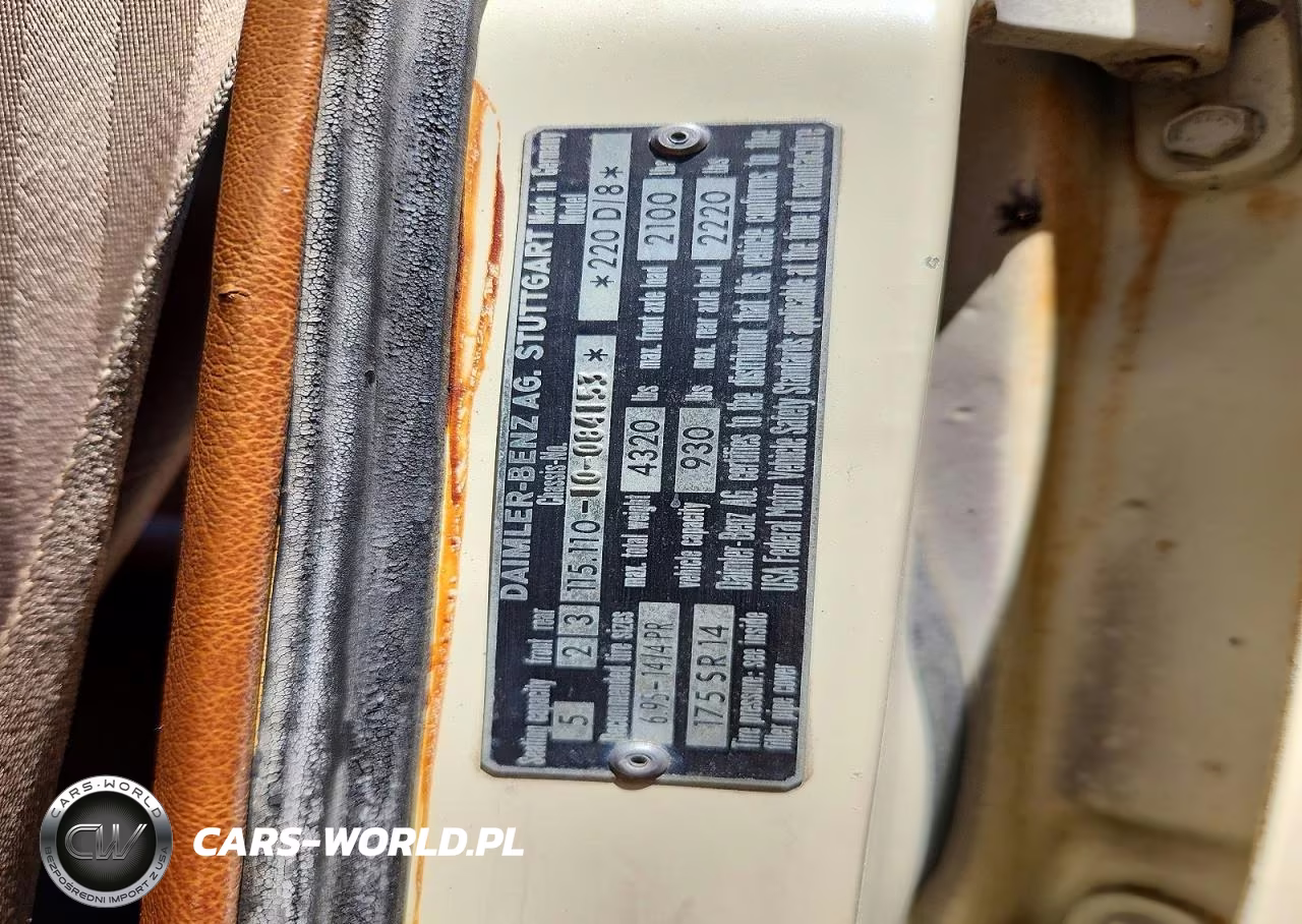 1969 Mercedes-Benz 220D VIN:11511010084153 - 12
