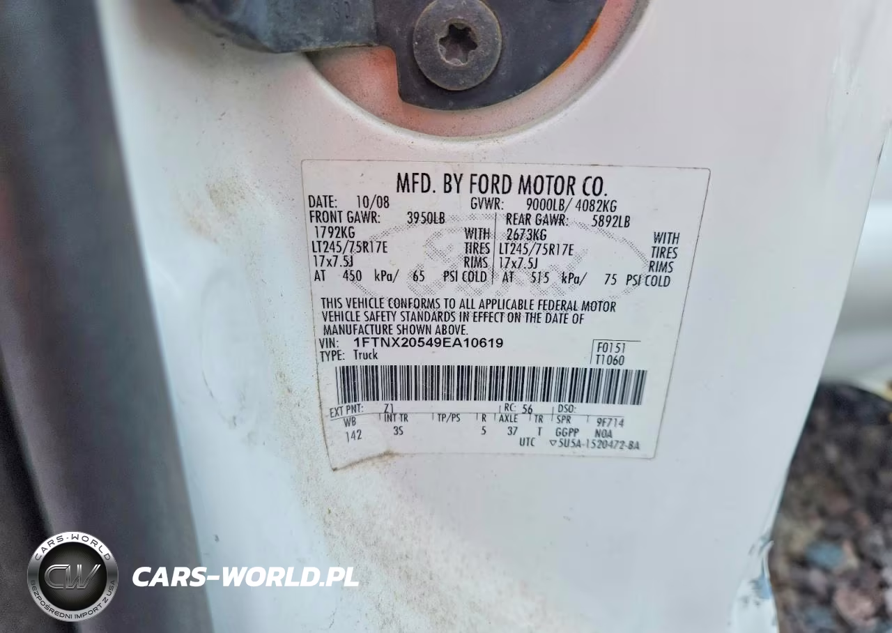 2009 Ford F250 Super Duty VIN:1FTNX20549EA10619 - 12