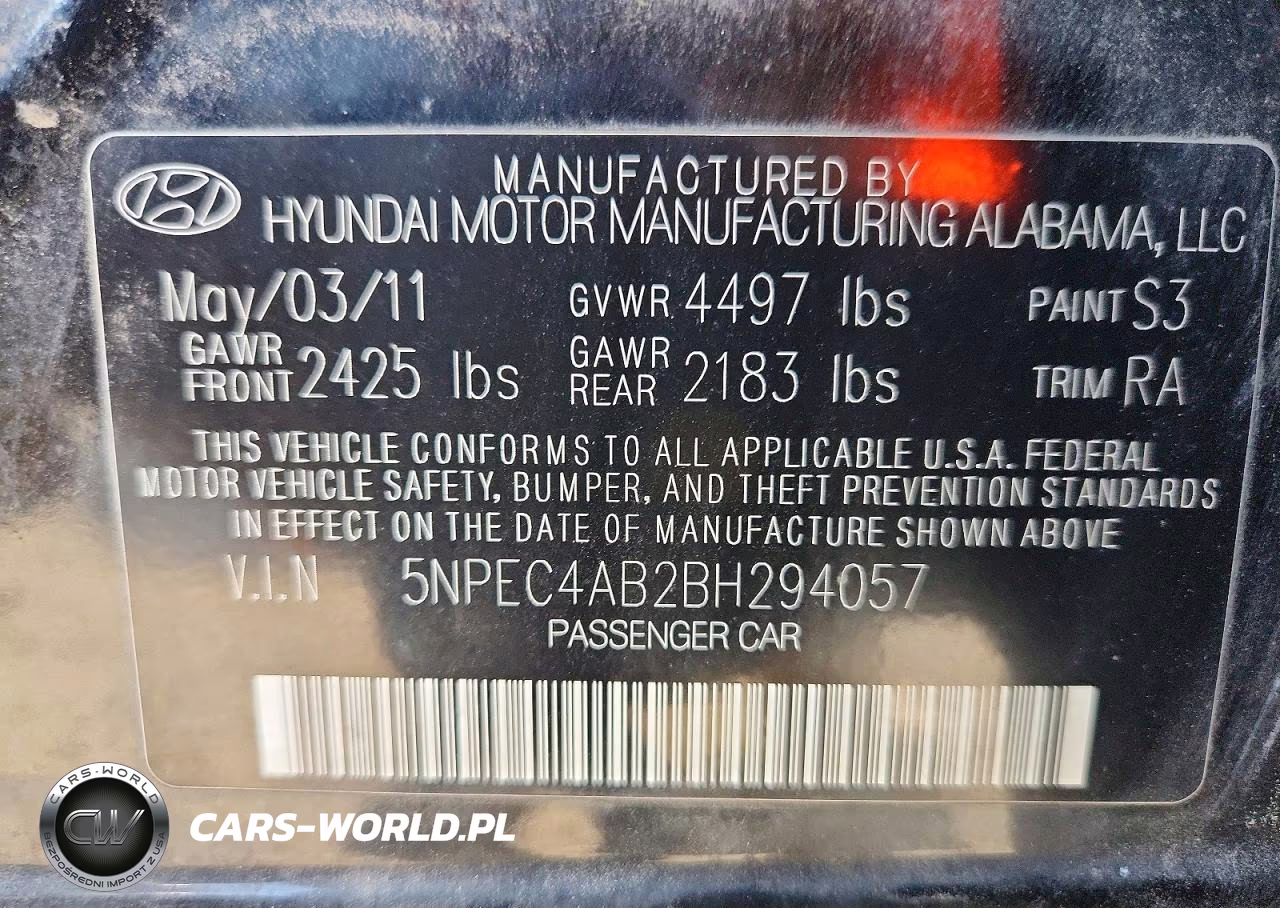2011 Hyundai Sonata Limited 2.0T VIN:5NPEC4AB2BH294057 - 13