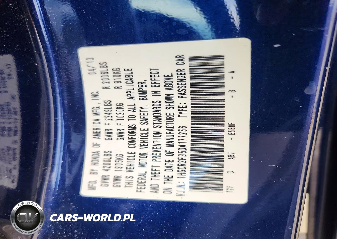 2013 Honda Accord Lx VIN:1HGCR2F35DA177256 - 13