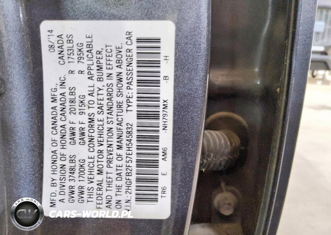 2014 Honda Civic Lx VIN:2HGFB2F57EH545832 - 12