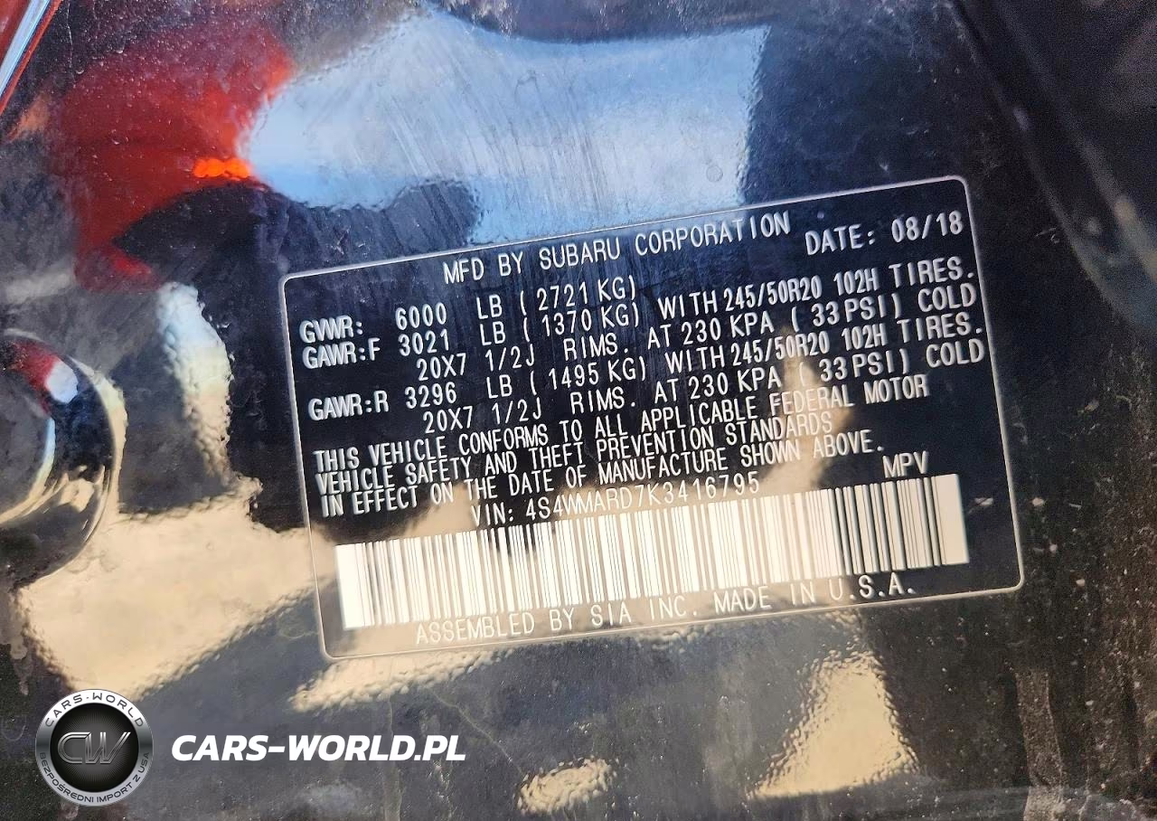 2019 Subaru Ascent Touring VIN:4S4WMARD7K3416795 - 13