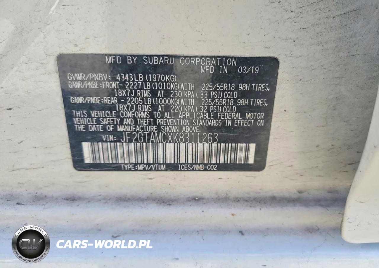 2019 Subaru Crosstrek Limited VIN:JF2GTAMCXK8311263 - 13