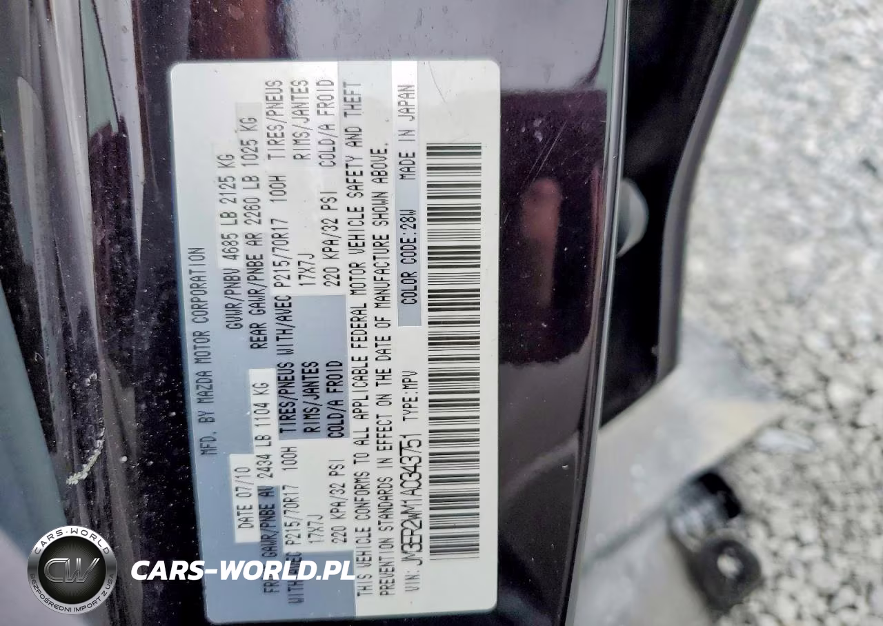 2010 Mazda Cx-7 VIN:JM3ER2WM1A0343751 - 12