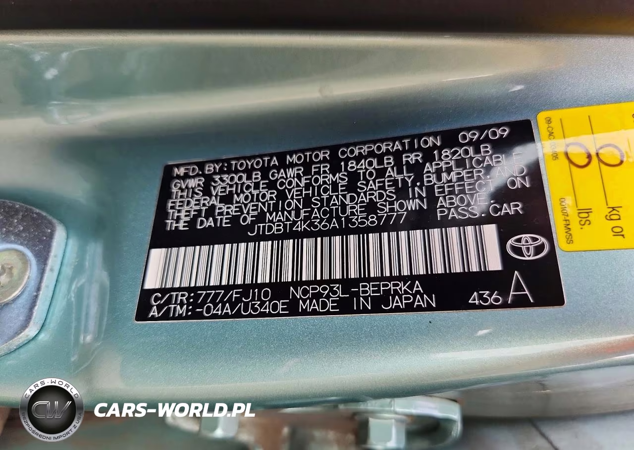 2010 Toyota Yaris Base VIN:JTDBT4K36A1358777 - 13