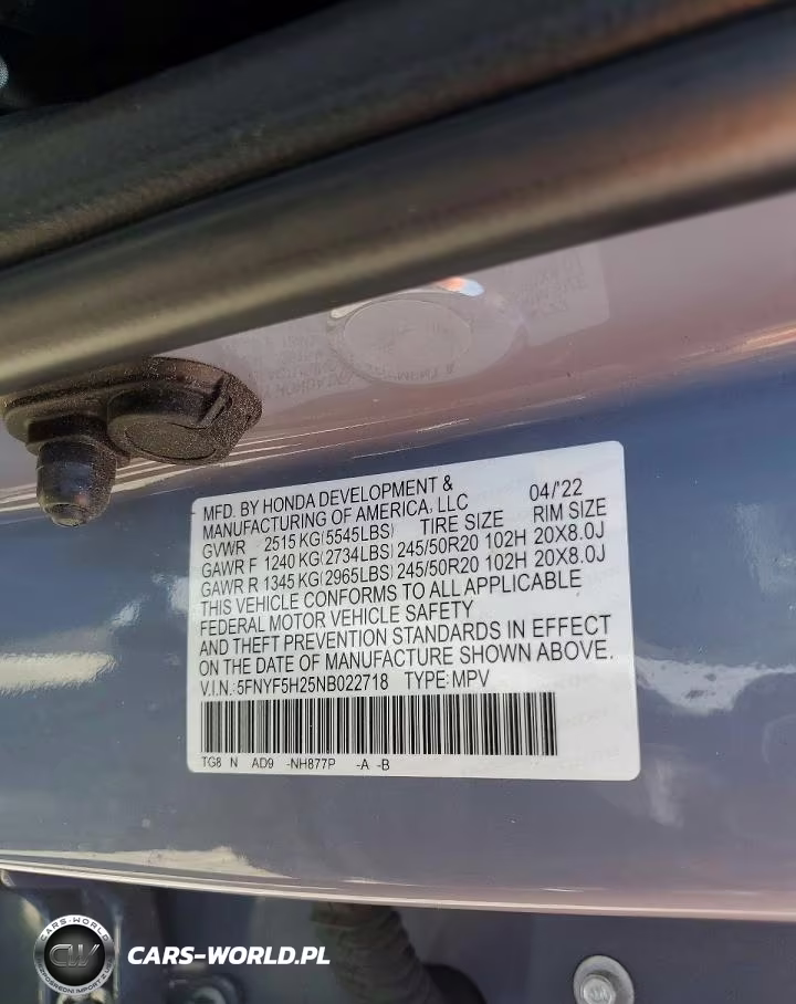 2022 Honda Pilot Se VIN:5FNYF5H25NB022718 - 13