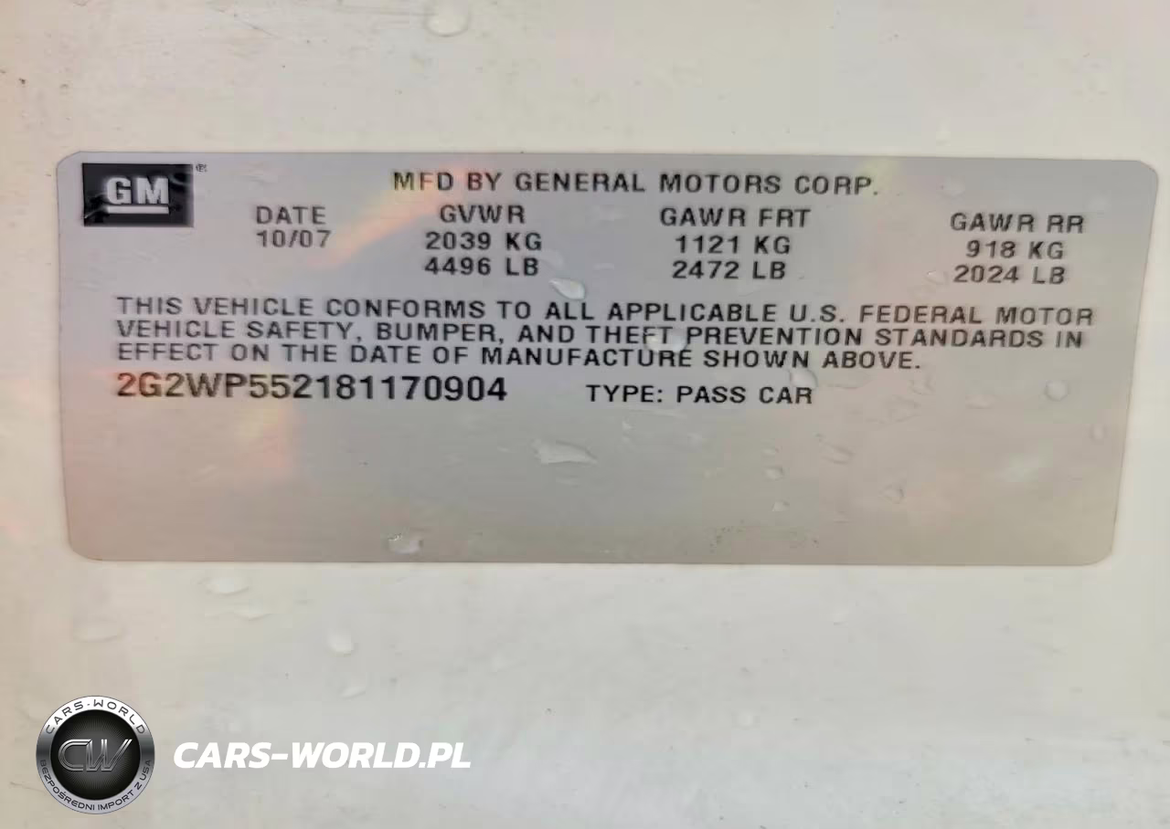 2008 Pontiac Grand Prix VIN:2G2WP552181170904 - 12