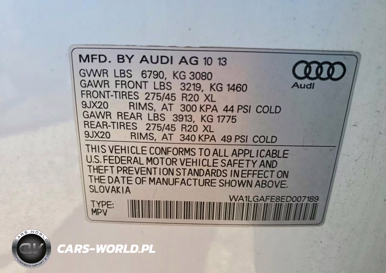 2014 Audi Q7 Premium Plus VIN:WA1LGAFE8ED007189 - 13