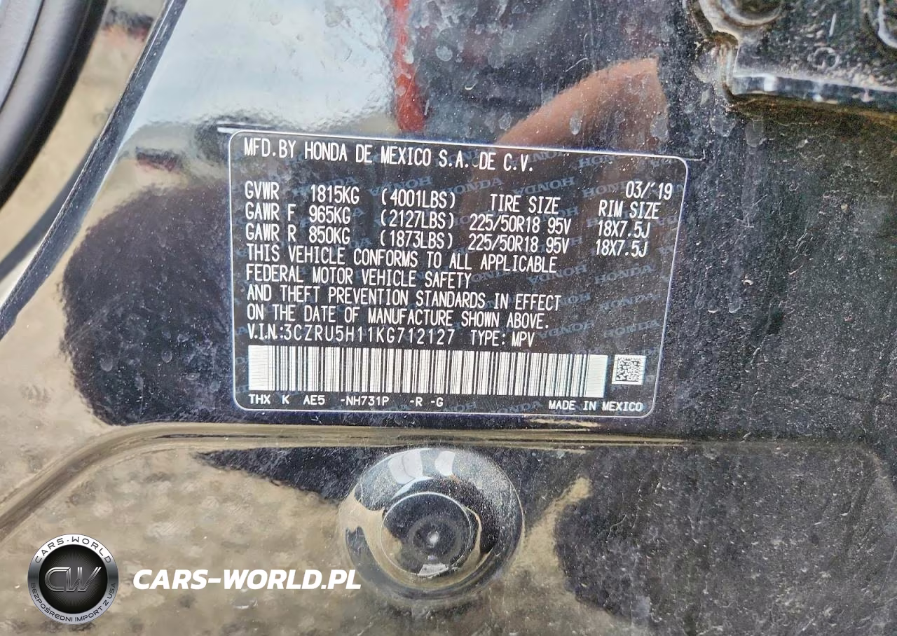 2019 Honda Hr-V Sport VIN:3CZRU5H11KG712127 - 13