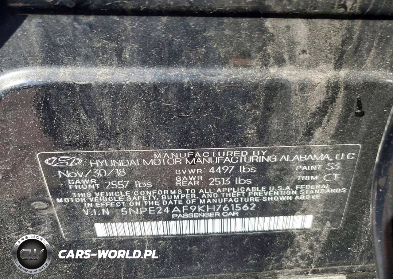 2019 Hyundai Sonata Se VIN:5NPE24AF9KH761562 - 12