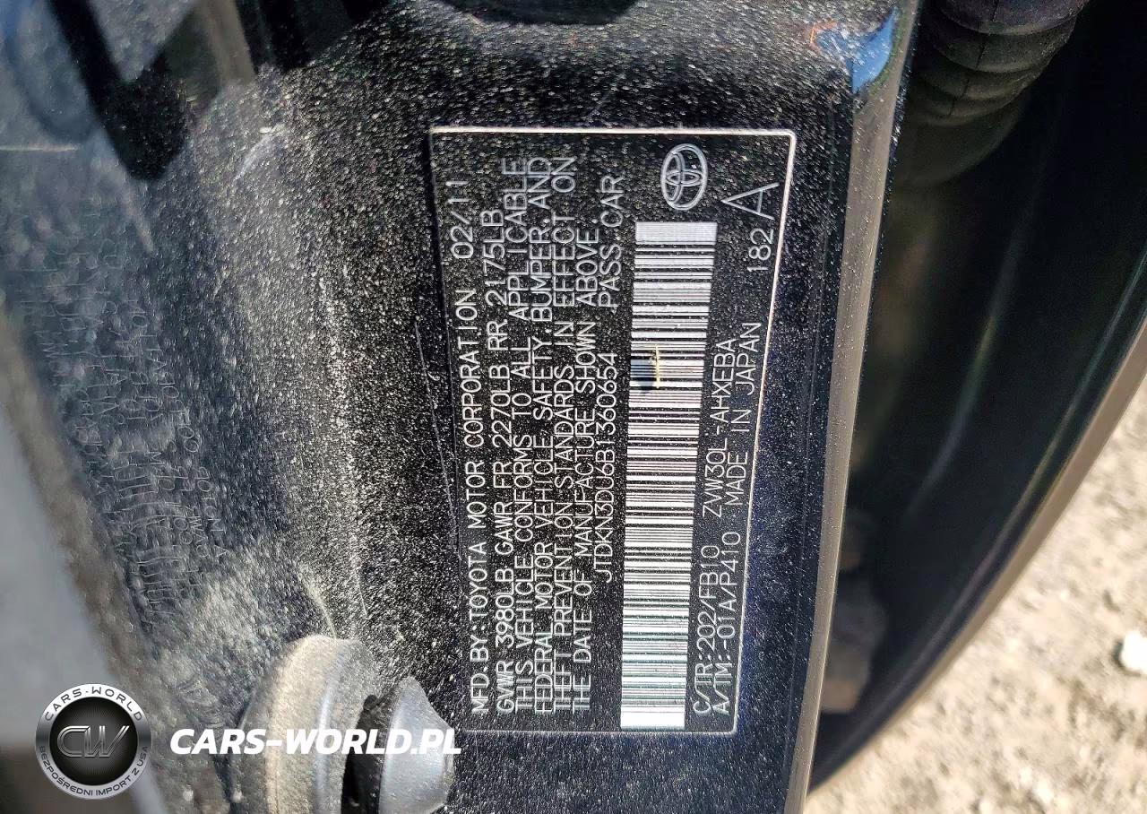 2011 Toyota Prius Two VIN:JTDKN3DU6B1360654 - 12