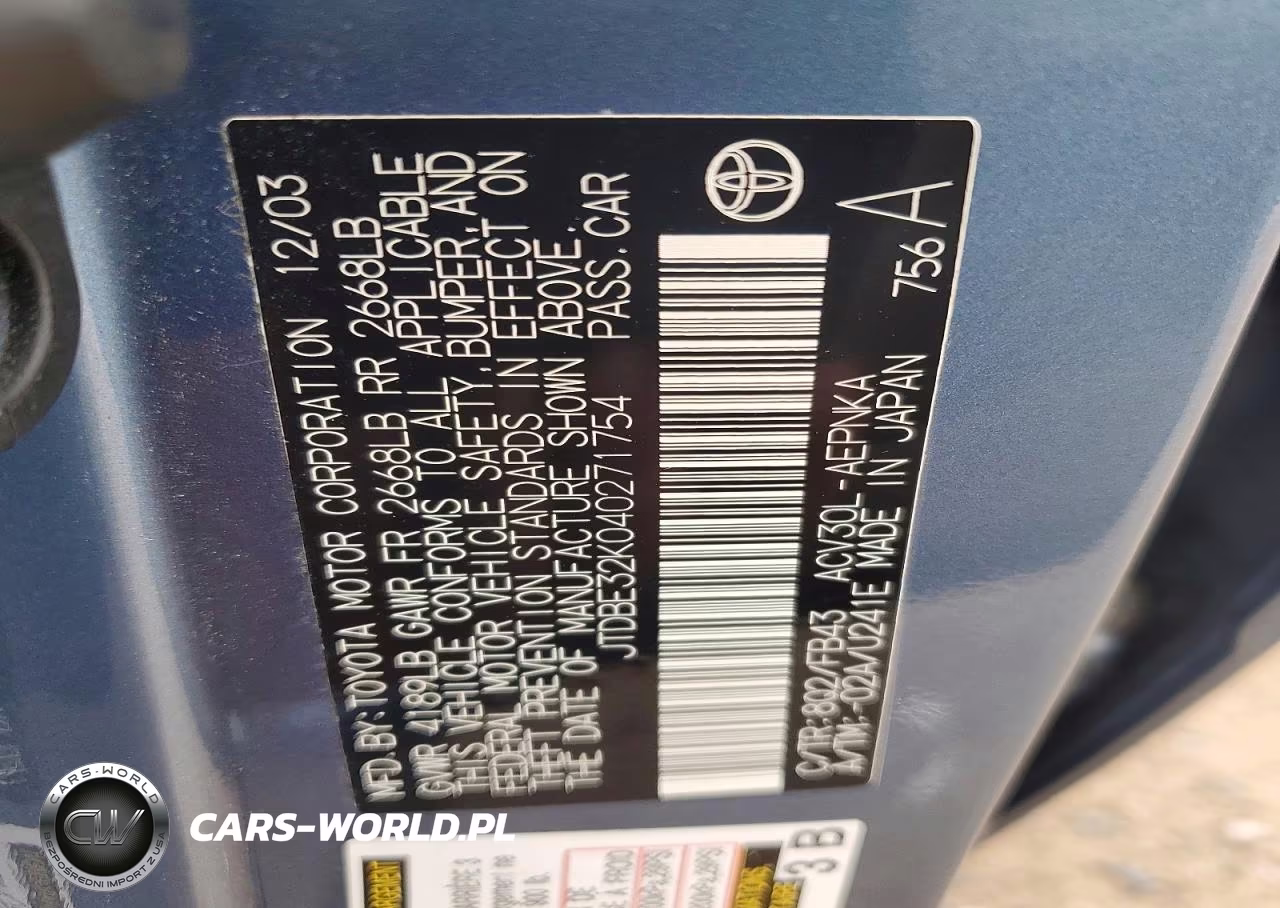 2004 Toyota Camray VIN:JTDBE32K040271754 - 12