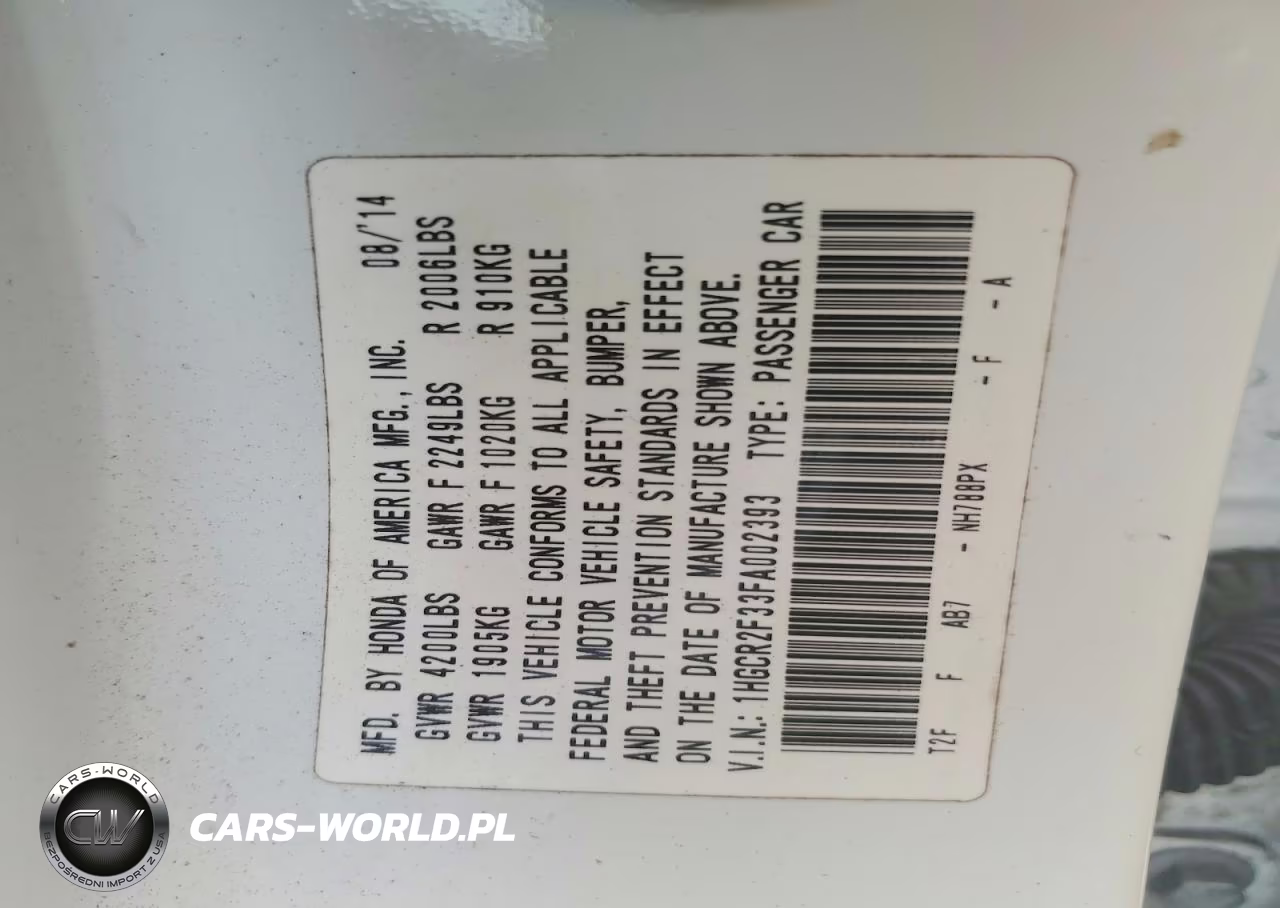 2015 Honda Accord Lx VIN:1HGCR2F33FA002393 - 13