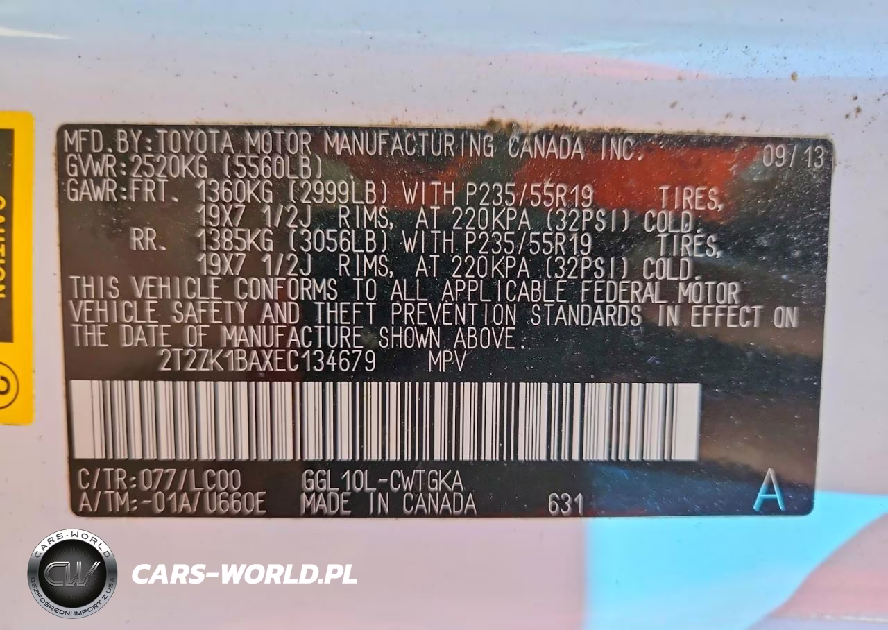 2014 Lexus Rx 350 VIN:2T2ZK1BAXEC134679 - 13