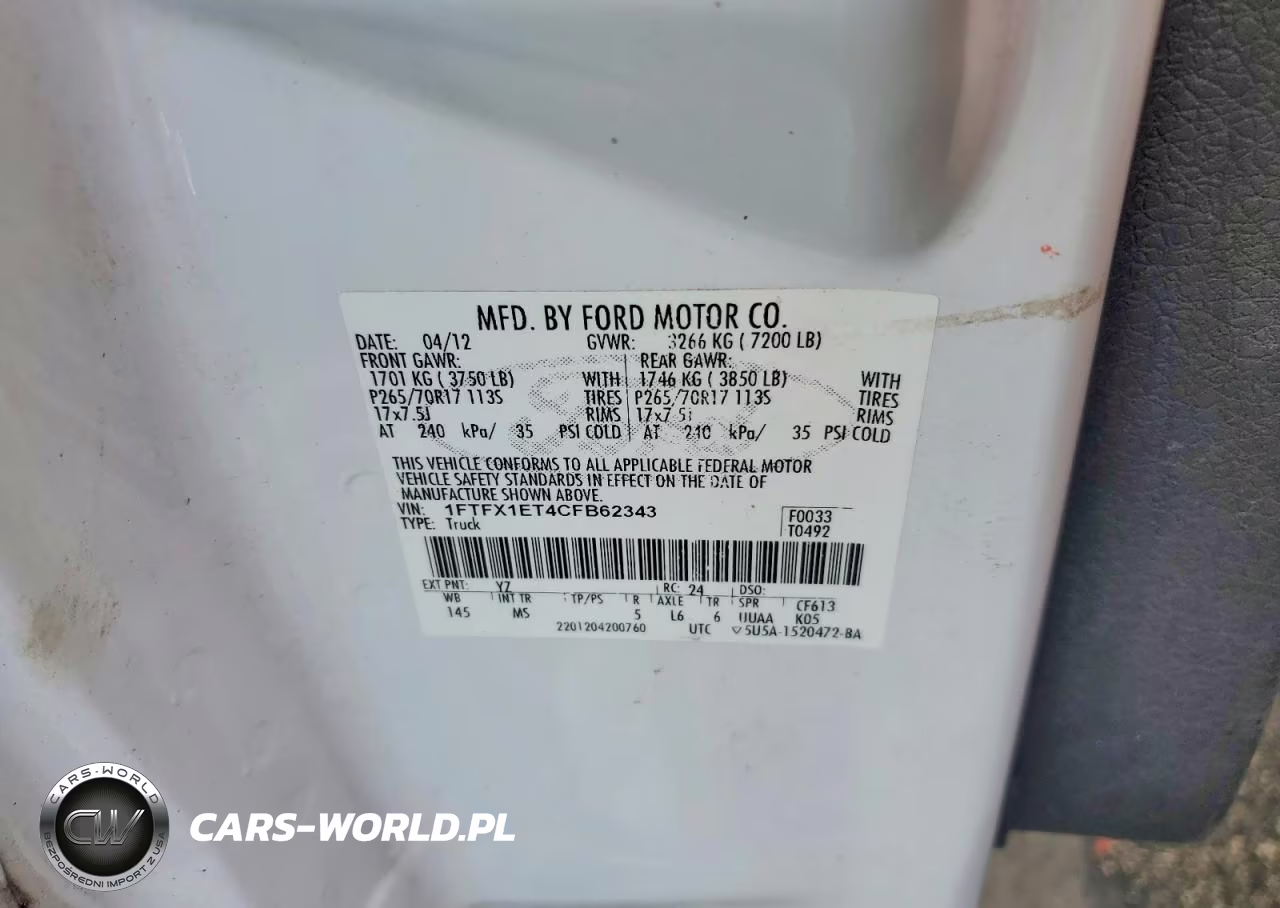 2012 Ford F150 Super Cab VIN:1FTFX1ET4CFB62343 - 12
