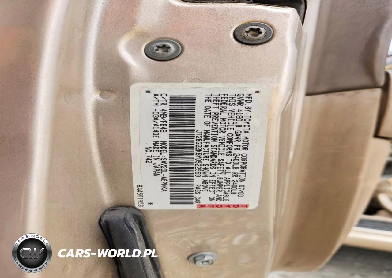2000 Toyota Camry 4D 2Wd VIN:JT2BG22K8Y0522569 - 12