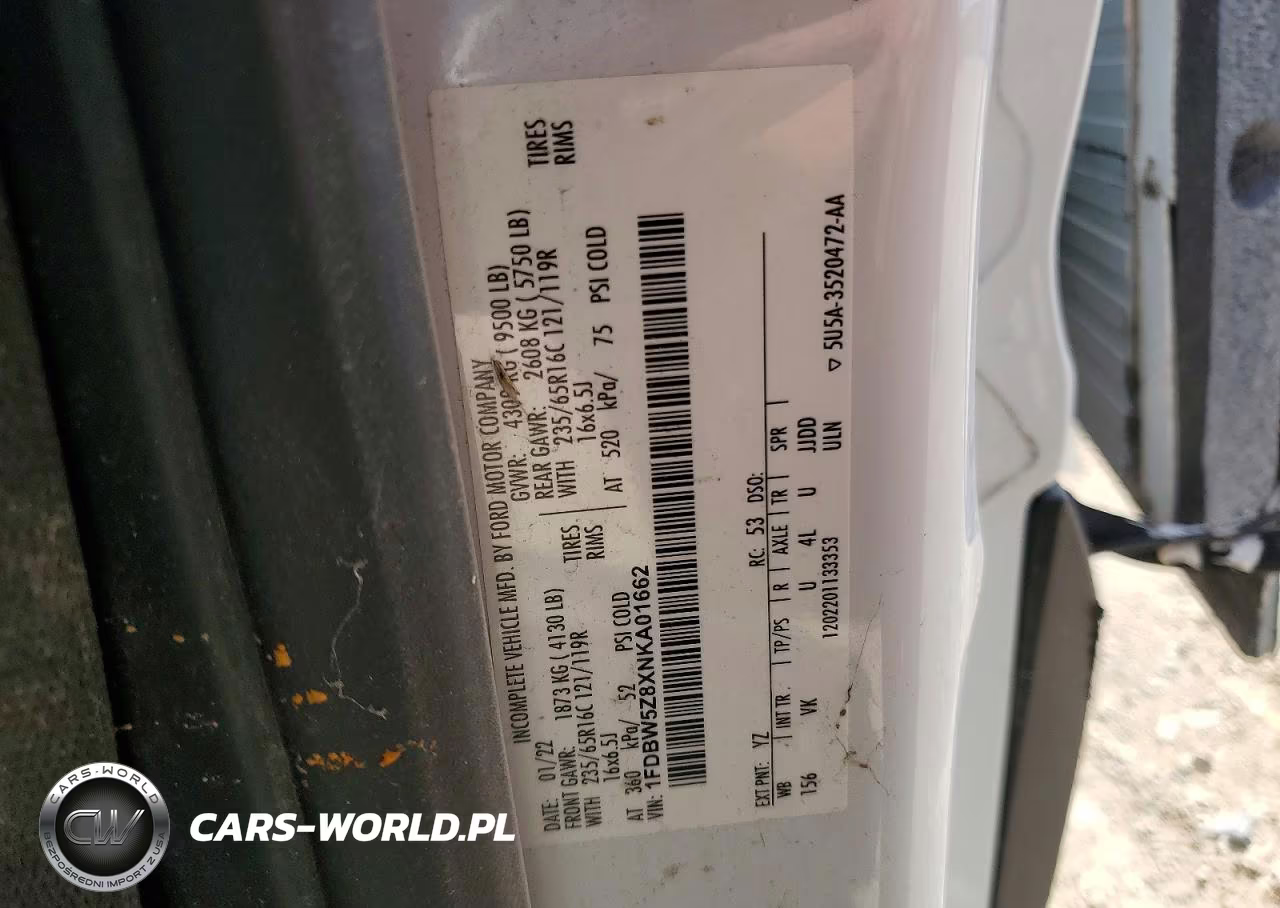 2022 Ford Transit T-350 VIN:1FDBW5Z8XNKA01662 - 12