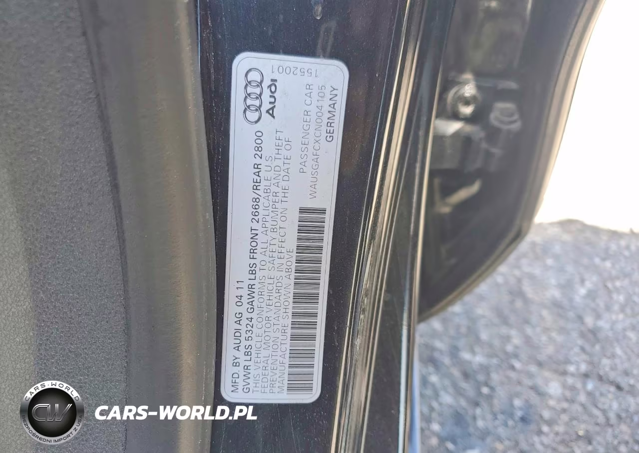 2012 Audi A7 Prestige VIN:WAUSGAFCXCN004105 - 12
