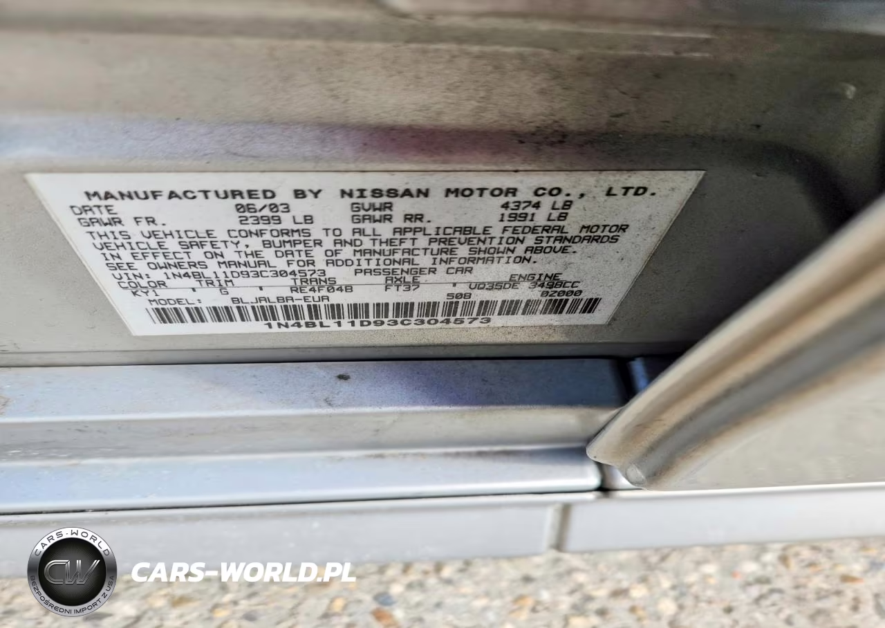2003 Nissan Altima Se VIN:1N4BL11D93C304573 - 12