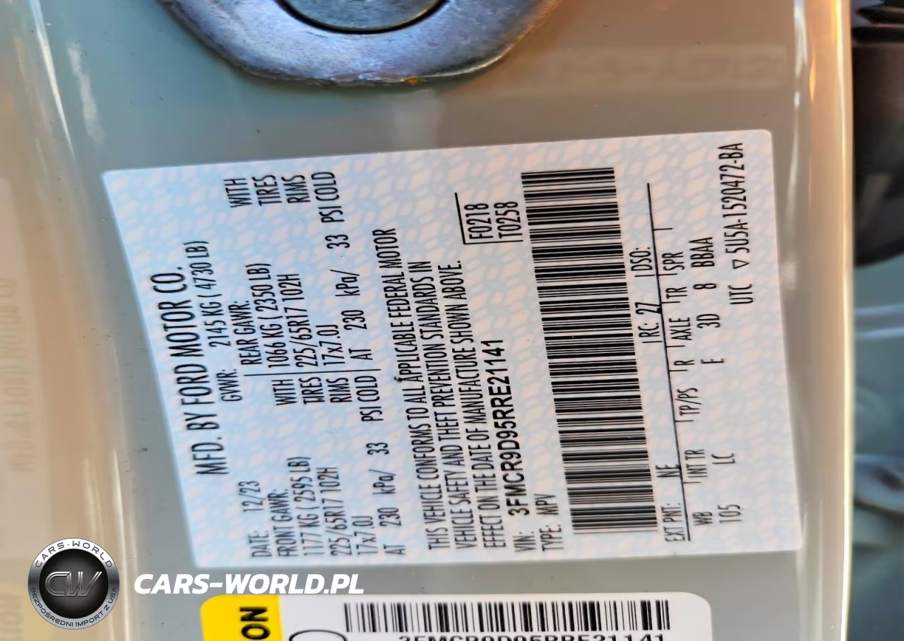 2024 Ford Bronco Sport Badlands VIN:3FMCR9D95RRE21141 - 13