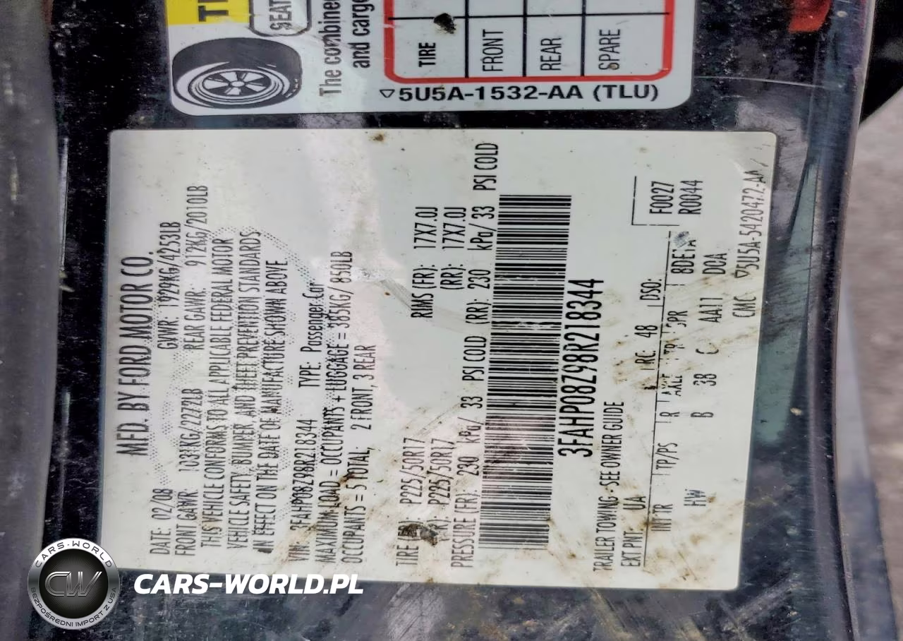 2008 Ford Fusion Sel VIN:3FAHP08Z98R218344 - 12