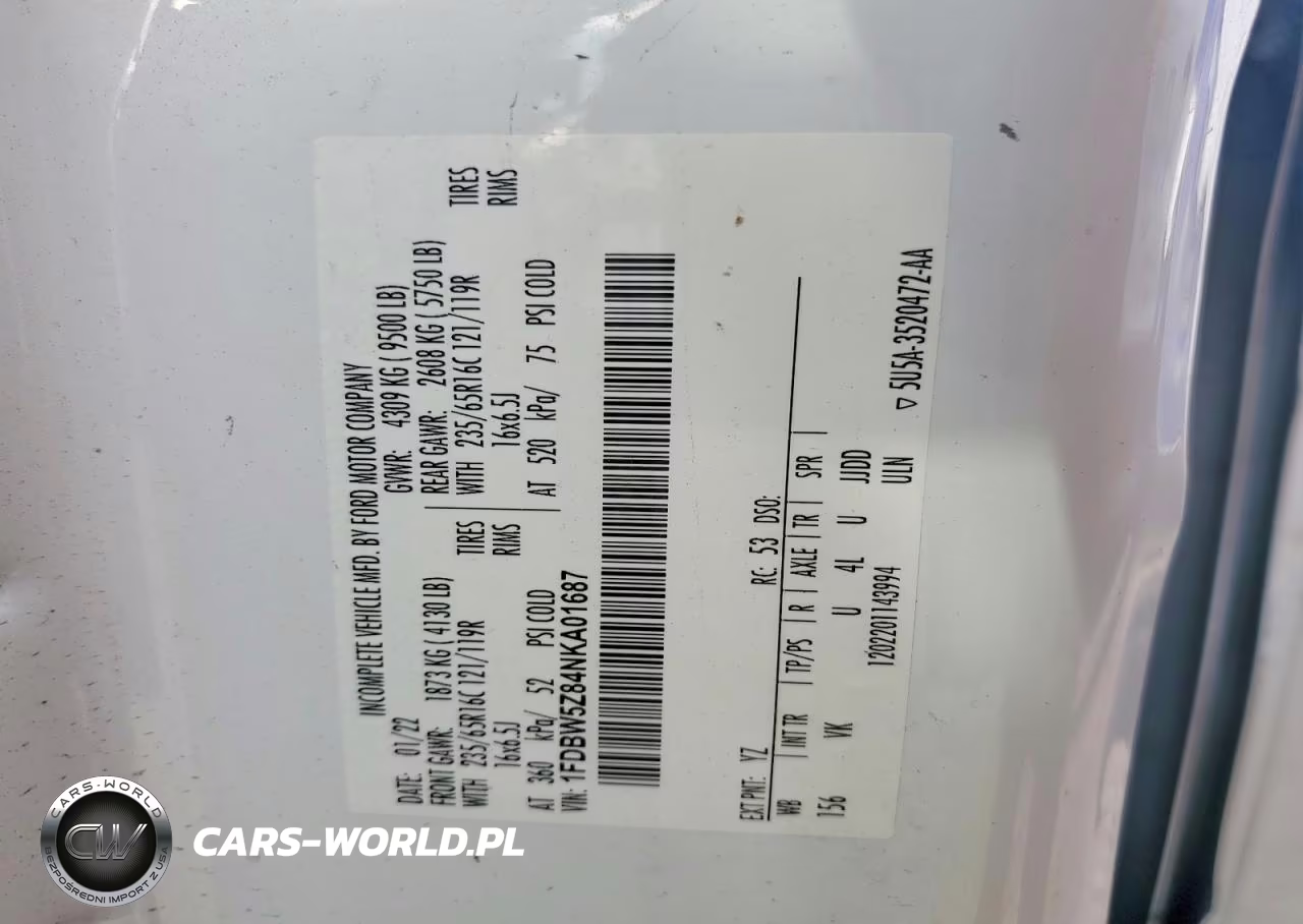 2022 Ford Transit Delivery Truck VIN:1FDBW5Z84NKA01687 - 13