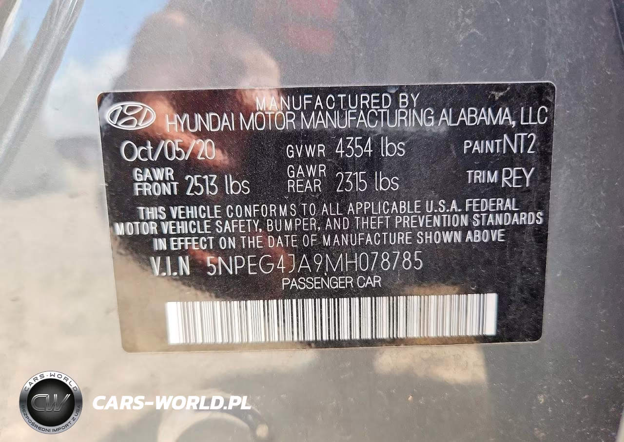 2021 Hyundai Sonata Se VIN:5NPEG4JA9MH078785 - 12