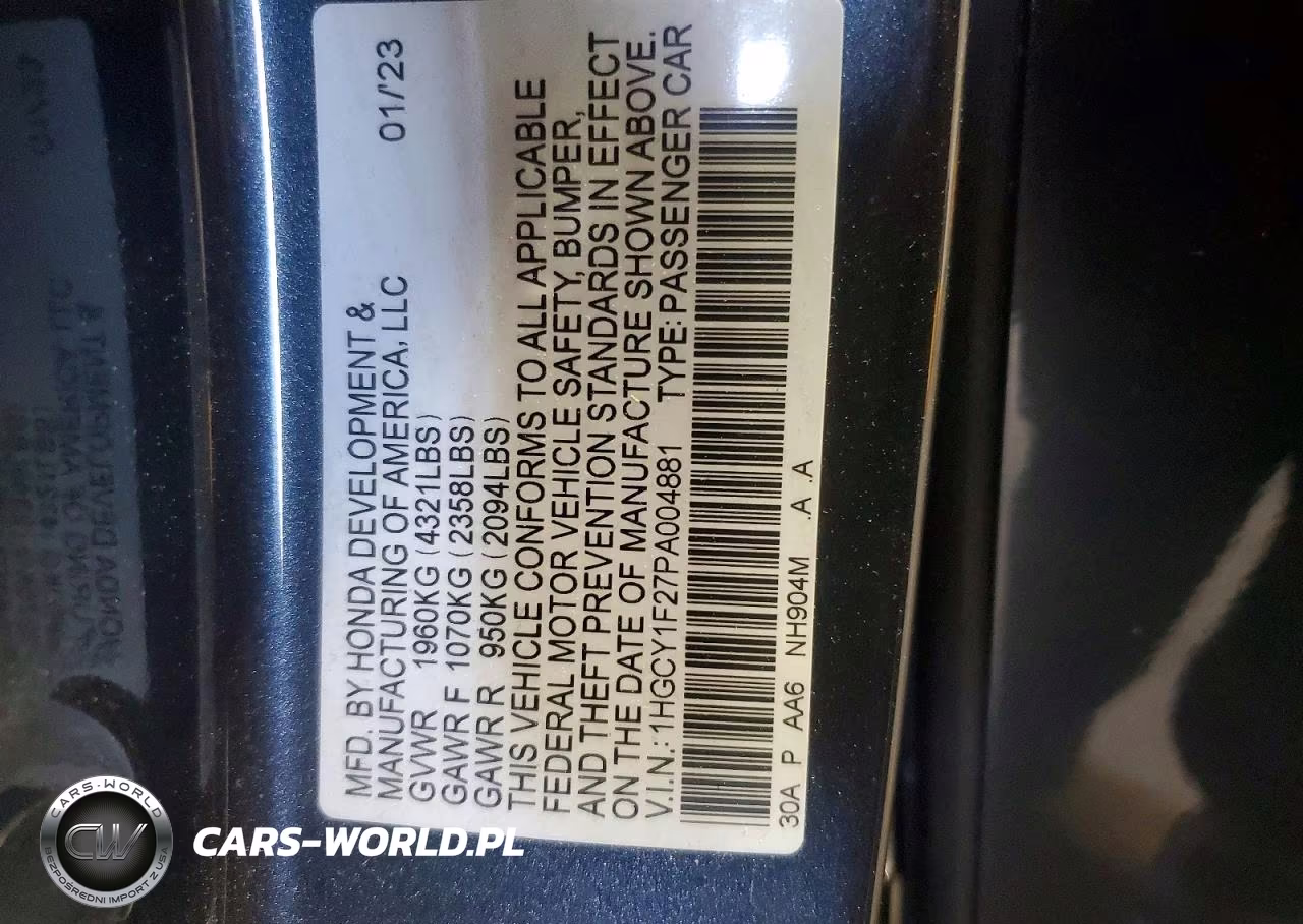 2023 Honda Accord Lx VIN:1HGCY1F27PA004881 - 12