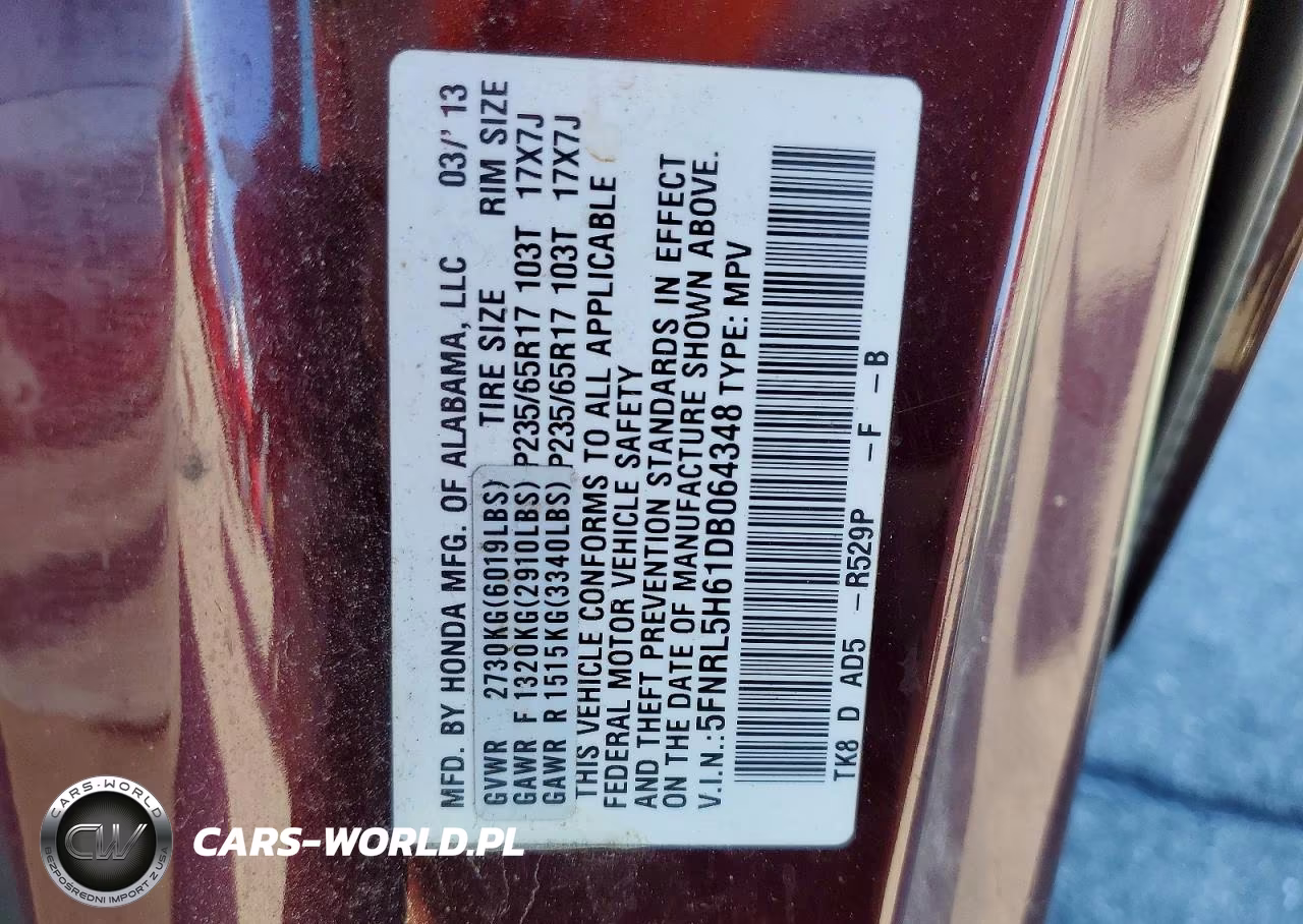 2013 Honda Odyssey Exl VIN:5FNRL5H61DB064348 - 13