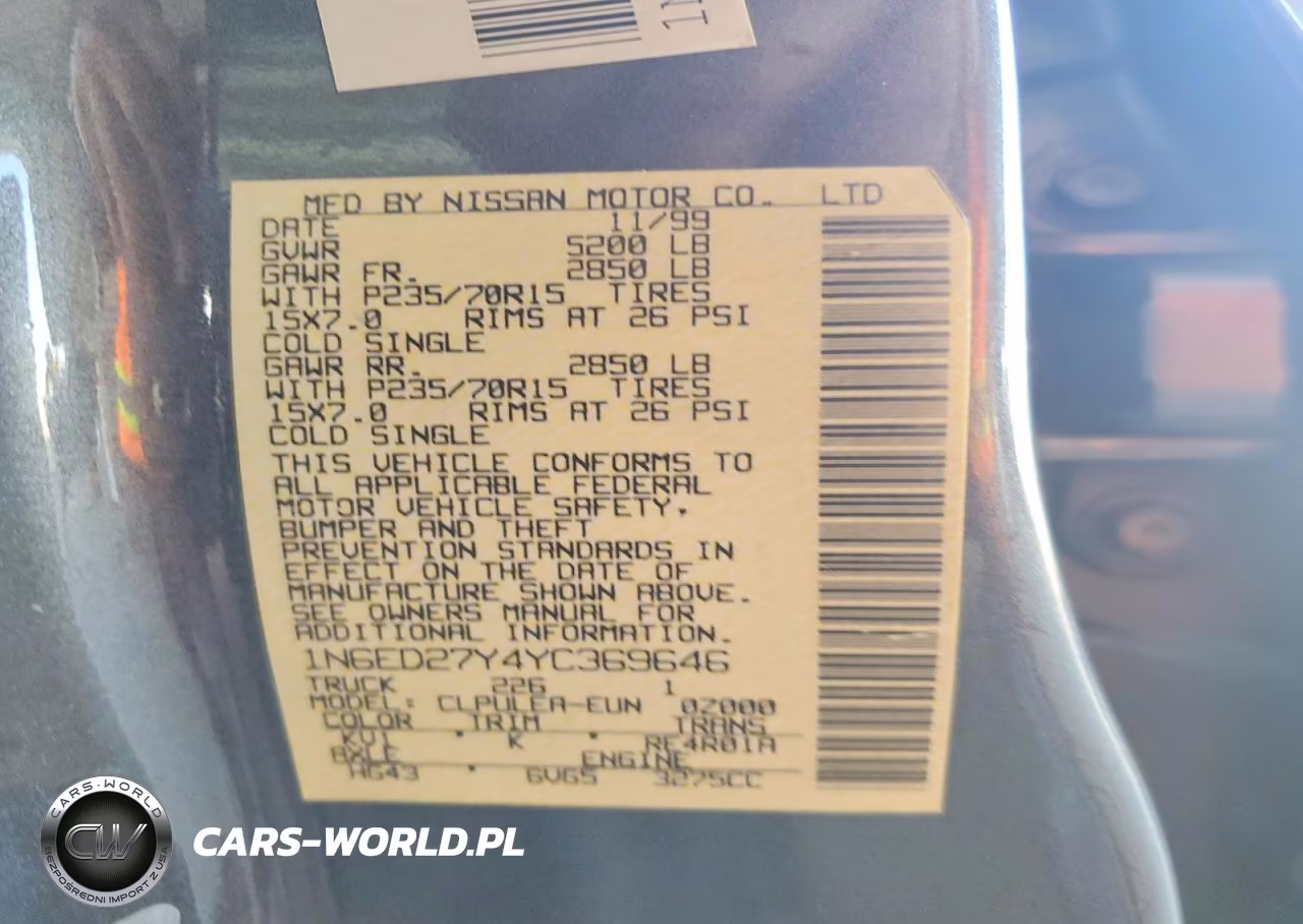 2000 Nissan Frontier Xe VIN:1N6ED27Y4YC369646 - 12